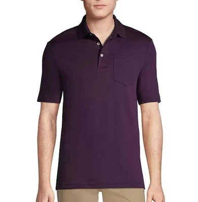NUEVO SIN ETIQUETAS Lands' End Para hombres XL Calce Tradicional Polo Manga Corta Camisa Púrpura Foto 1 de 4