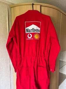 Vintage Marlboro Racing Overalls Ferrari Shell Vodafone Red Big Logo Racing Suit - Picture 1 of 12