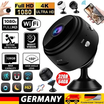 Mini-Kamera 1080P Überwachungskamera Außen WiFi Magnetische Nachtsicht Camera - Bild 1 von 4