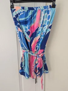 Mameluco para mujer Lilly Pulitzer sin tirantes Preppy azul rosa talla XS extra pequeño - Imagen 1 de 5
