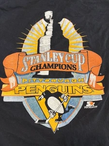 Vintage 1991 Pittsburgh Penguins Stanley Cup Shirt — Large - Picture 1 of 6