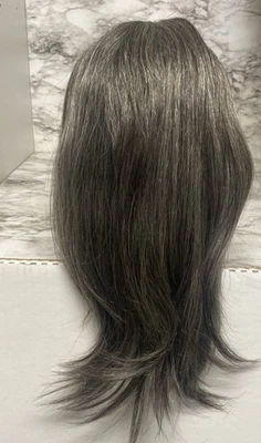 Highline Lace Topper Wig, T34712, 9” L X 8” W Black/Gray Highlites - Image 1 of 4