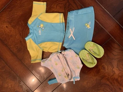 Sandalias chanclas American Girl Doll Tankini y pareo traje de baño cubierta Foto 1 de 4