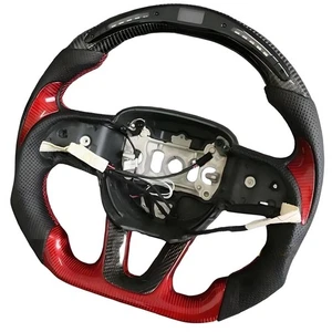 LED RPM Carbon Fiber Steering Wheel Fits Dodge Charger Challenger SRT 2015 - Now - Picture 1 of 5
