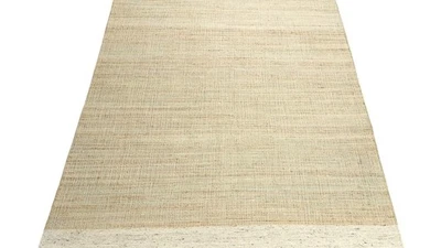 Natural Jute Handwoven Area Rug – Neutral Beige Carpet for Living Room, Bedroom, - Image 1 of 4