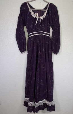 Vestido vintage Gunne Sax para mujer talla 7 encaje pradera cottagecore floral años 70 80 Foto 1 de 4