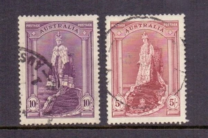 AUSTRALIA 1938 5/- & 10/- ROBES SG176-7 FINE USED - Picture 1 of 2