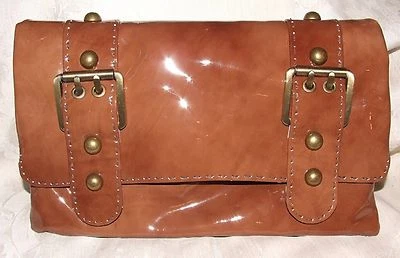 Bolso sin asas plegable de charol de cobre Carla Mancini hecho a mano Foto 1 de 4