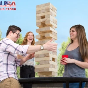 Riesige Holz Stapelblöcke Spiel Outdoor Tumbling Tower mit Tragetasche Neu - Bild 1 von 8