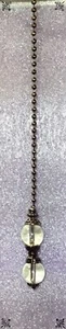 Handcrafted Antique Bronze Brown Tan Off White Glass Beaded Ceiling Fan Pull - Picture 1 of 4