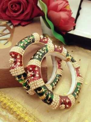 Punjabi Braut Armreifen Armband Kangan Traditionell Indisch Hochzeit - Bild 1 von 3