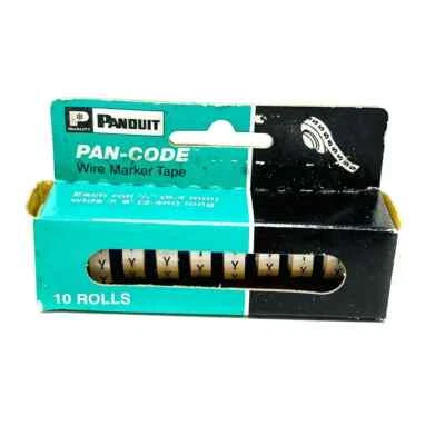 10 rollos de cinta marcadora de alambre Panduit PMDR-Y Pan-Code, blanca, poliéster hecha en EE. UU. Foto 1 de 4