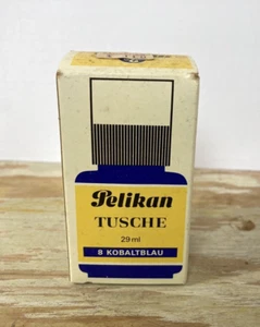 Penna stilografica calligrafia blu colbalto vintage Pelikan inchiostro da disegno #8 NOS NUOVO CON SCATOLA ANNI 60 - Foto 1 di 9