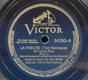 12" Josephine Tapie & Jean Michel (French) 78 La Parure in 2 Parts BX1D - Foto 1 di 2
