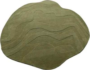 Canyon irregular Green Hand-Tufted Wool Area Rug High low Carpet for any Room - Picture 1 of 5