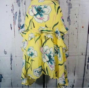 Kate & Mallory Ruffled Summer Chiffon Skirt Sz 2X 🌼Flowers Asymmetrical Casual - Picture 1 of 10