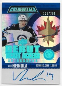 19/20 UD CREDENTIALS DEBUT TICKET AUTOGRAPH /299 (#RTAAAT-RTAAVO) U-Pick List