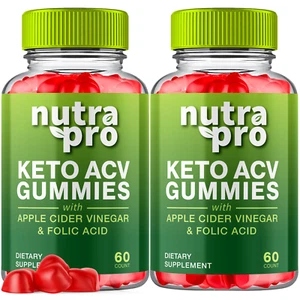 2 Pack Nutra Pro Keto ACV Gummies Maximum Strength Vitamin Formula, 120 Gummies - Picture 1 of 12
