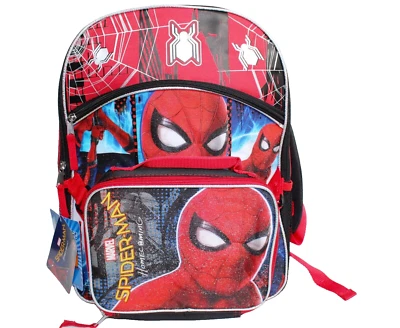 Spiderman Homecoming 16" School Backpack and Lunch Box Set Red NWT - Image 1 of 4