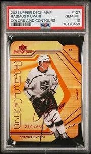 2021 UD MVP Rasmus Kupari PSA 10 GEM MT MINT Colors & Contours #127 RC **/250** - Picture 1 of 2
