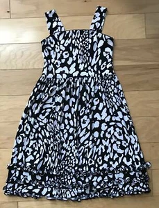 EUC GIRL JUSTICE BLACK WHITE EASTER PARTY PLAY DAY DRESS 9 10 - Picture 1 of 4