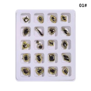 20pcs Various Shape Alloy Crafts Nail Art Jewelry Rhinestone for Nail Art Tips - Picture 1 of 12