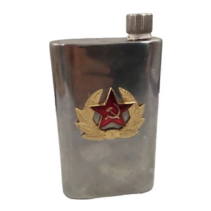 USSR Russian Soviet Lenin Military CCCP Air Force Stainless Steel Flask. Vintage - Picture 1 of 8