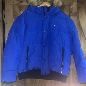 Tommy Hilfiger Men’s Short Snorkel Faux Fur Full Zip Snap Hooded Jacket 2X - Picture 1 of 11