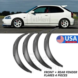4X Carbon Fender Flare Flexible Wide Wheel Arches Kits Universal For Honda Civic - Bild 1 von 12