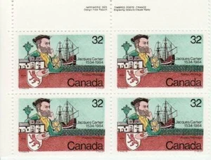Canadá PB#1011 - Cartier y envío (1984) 32 ¢ Papel fluorescente, etiquetado, dextrina - Imagen 1 de 1
