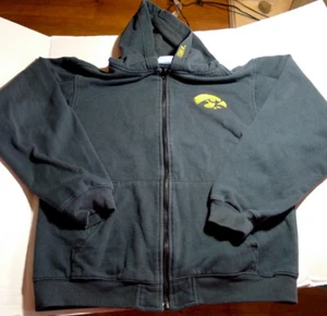 IOWA HAWKEYES Full Zip Lightweight Hooded Sweatshirt Hoodie Youth 16/18 - Picture 1 of 7