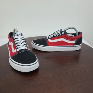 Vans Ward Zapatos de Patín Hombre 7,5 Negro Rojo Viejo Skool Vans Fuera de la Pared Informal - Imagen 1 de 16
