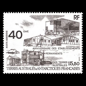 TAAF 1989 - Establishment of Permanent Antarctic Bases Architecture - Sc C10 MNH - Picture 1 of 2