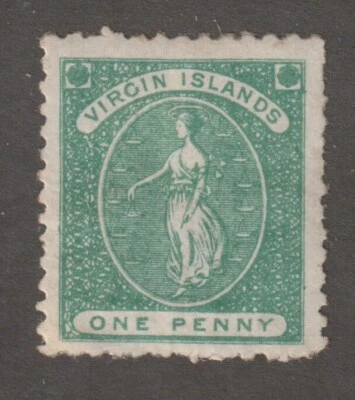 Virgin Islands 1866 #1 Virgin and Lamps- F/VF MH - Image 1 of 2