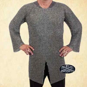 Stainless Steel Riveted Chainmail Shirt  9 mm Flat Ring Round Riveted Christmas - Picture 1 of 6