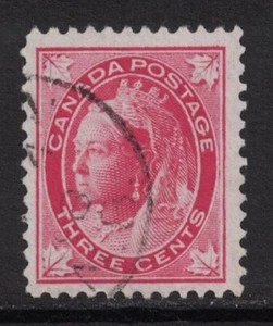 Canadá: Scott 69- Usado 3c Reina Victoria" Arce Hoja CM Issue- - Imagen 1 de 2