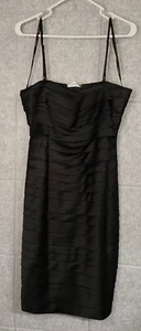 Calvin Klein Women's Size 14 Bodycon Dress  Black Solid Knee Length Casual Aceta - Picture 1 of 6