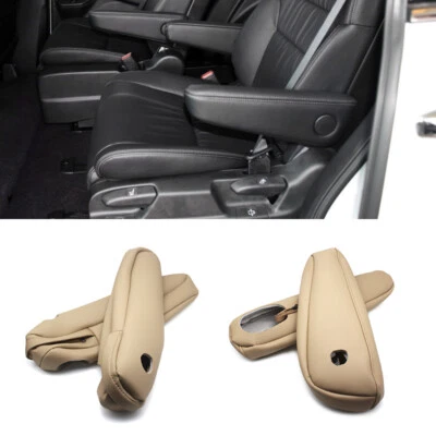 Par de cubiertas de manija de reposabrazos de cuero y espuma para asiento delantero/medio para Honda Odyssey 15-17 Foto 1 de 4