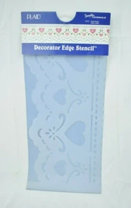 Plaid Decorator Edge Stencil #28770 - Eyelet Hearts (18" x 8") New - Picture 1 of 2