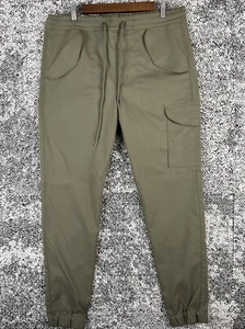 Seven For All Mankind Mens Cargo Joggers Medium 34 X 30 Olive Green - Picture 1 of 16