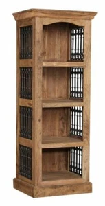 SOLID SHEESHAM WOOD NATURAL BOOKCASE NEW INDIAN FURNITURE - Picture 1 of 3