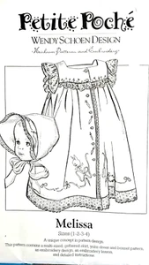 Wendy Schoen MELISSA child 1-4 Heirloom Sewing Embroidery pattern 2001 Uncut FF - Picture 1 of 7