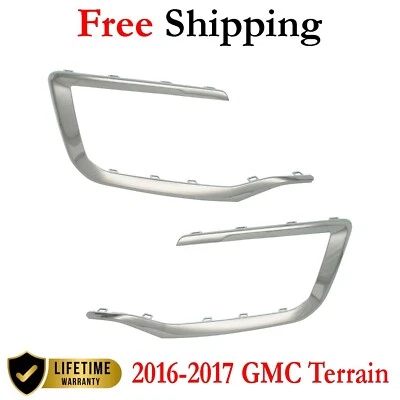 For 2016-2017 GMC Terrain Bumper Trim Front Left & Right Side Chrome Set 2pc - Image 1 of 4