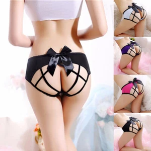 Sexy Underwear Naughty Thong Panties Crotchless Women Knickers Butt Open Ladies - Picture 1 of 42