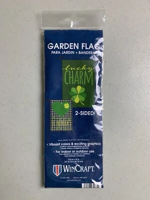 Lucky Clover St Patricks Day Wincraft Garden Flag Double Sided 12 x 18" - Image 1 of 4