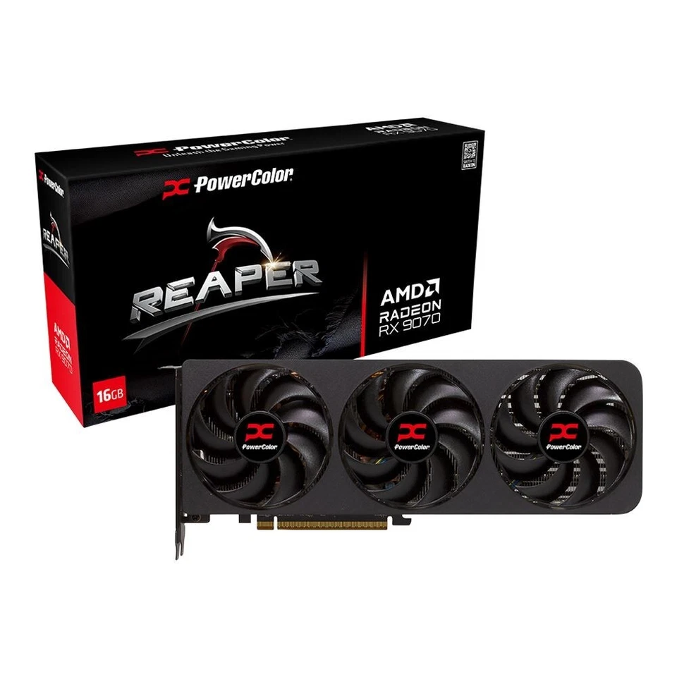 Video Card PowerColor Reaper RX 9070 16GB GDDR6 2070 MHz HDMI RX907016G-A