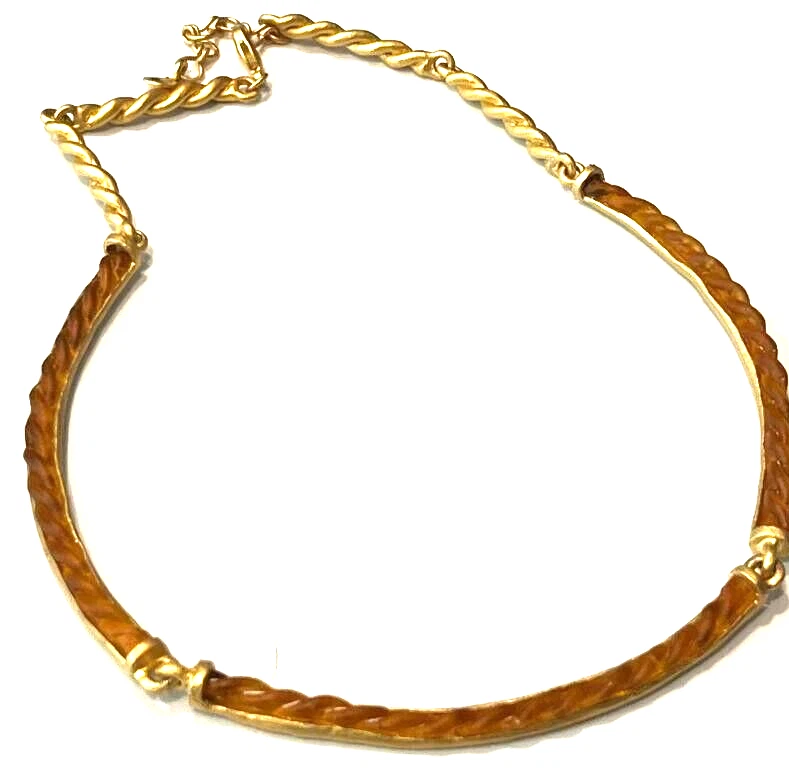 MICHAEL VINCENT MICHAUD 14 «ПЛЕТЕНЫЙ РЕМЕСЛЕННИК СТЕКЛА ЯНТАРНЫЙ ВОРОТНИК 4097 N - Изображение 1 из 1