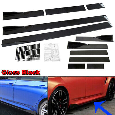 86  Universal Black Car Side Skirt Extension Rocker Panel Splitter Protector Lip • 34.55€