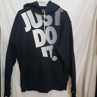 Nike Just Do It Hoodie Spellout Logo Pullover Black And White Size Xl