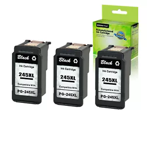 Cartucho de tinta negra 3PK PG-245XL compatible con Canon PIXMA MG2455 MG2500 MX495 - Imagen 1 de 7